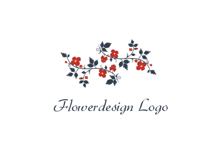 floral ornament with leaves and flower