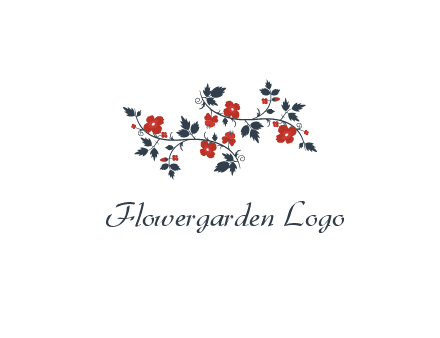 floral ornament with leaves and flower