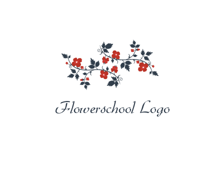 floral ornament with leaves and flower