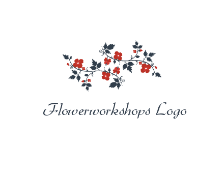floral ornament with leaves and flower