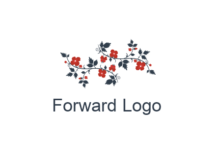 floral ornament with leaves and flower