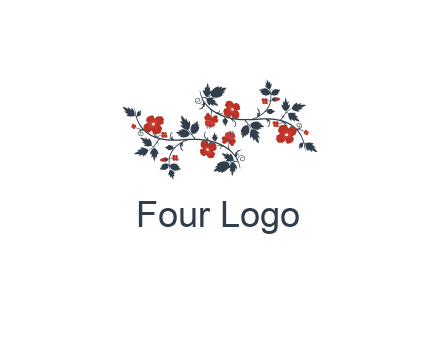 floral ornament with leaves and flower