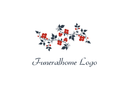floral ornament with leaves and flower