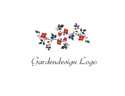 floral ornament with leaves and flower
