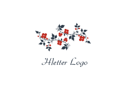 floral ornament with leaves and flower