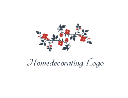 floral ornament with leaves and flower