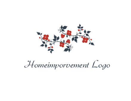 floral ornament with leaves and flower