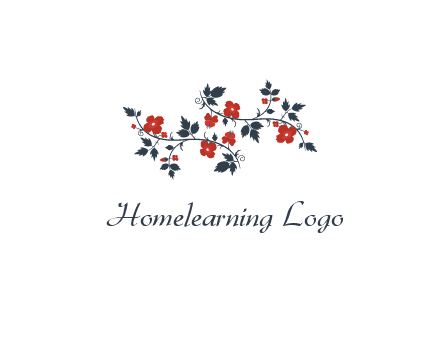 floral ornament with leaves and flower