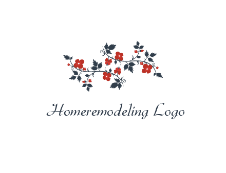 floral ornament with leaves and flower