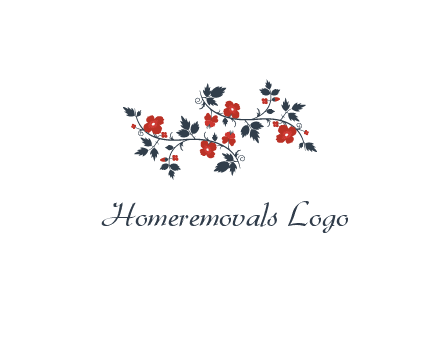 floral ornament with leaves and flower