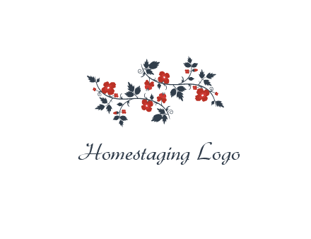 floral ornament with leaves and flower