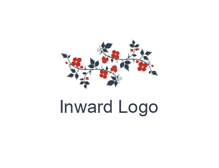 floral ornament with leaves and flower