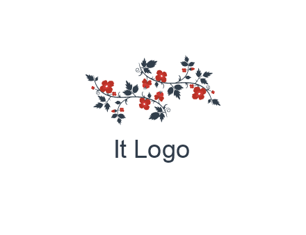 floral ornament with leaves and flower