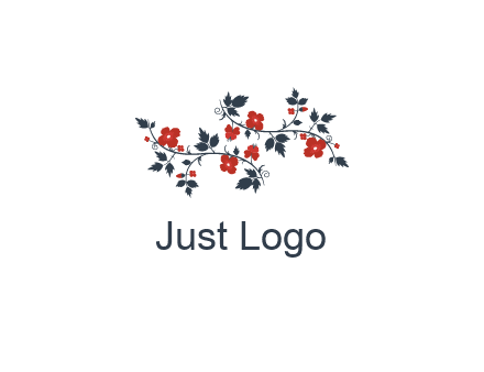 floral ornament with leaves and flower