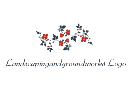 floral ornament with leaves and flower