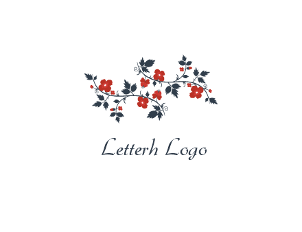 floral ornament with leaves and flower