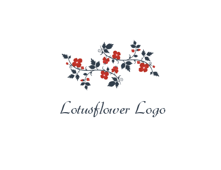 floral ornament with leaves and flower