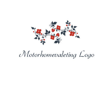 floral ornament with leaves and flower