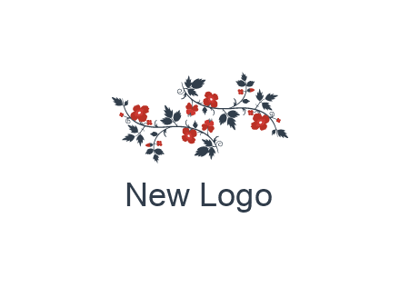 floral ornament with leaves and flower