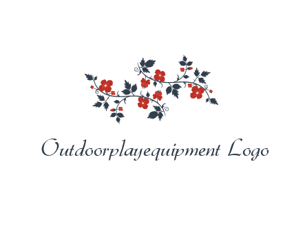 floral ornament with leaves and flower