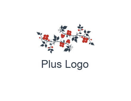 floral ornament with leaves and flower