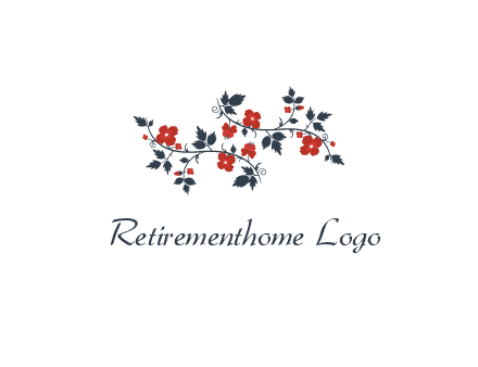 floral ornament with leaves and flower