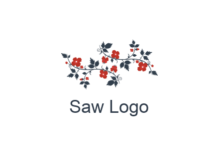 floral ornament with leaves and flower