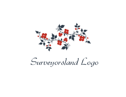 floral ornament with leaves and flower