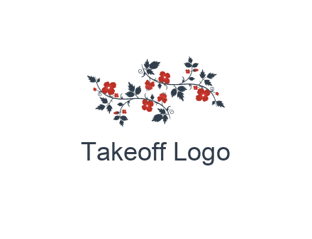 floral ornament with leaves and flower