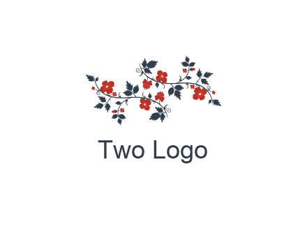 floral ornament with leaves and flower
