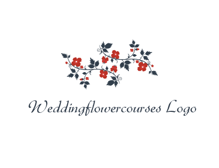 floral ornament with leaves and flower