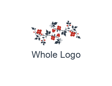 floral ornament with leaves and flower