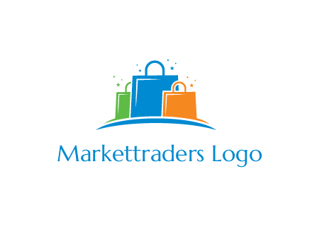 shopping bags with stars and swoosh