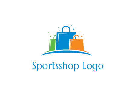 shopping bags with stars and swoosh