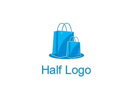 digital shopping bags together