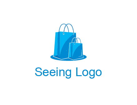 digital shopping bags together