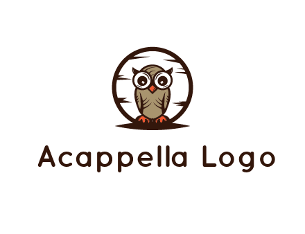 circle behind owl with big eyes