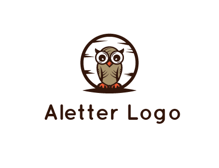 circle behind owl with big eyes