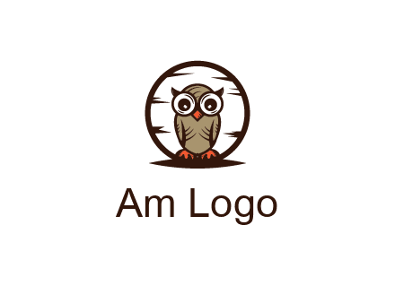 circle behind owl with big eyes