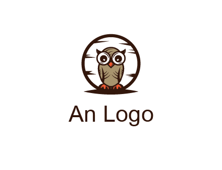 circle behind owl with big eyes