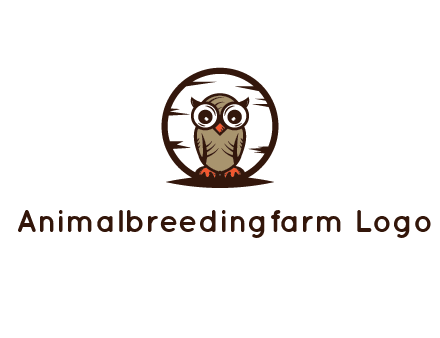 circle behind owl with big eyes