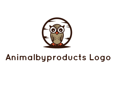 circle behind owl with big eyes