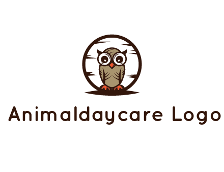 circle behind owl with big eyes