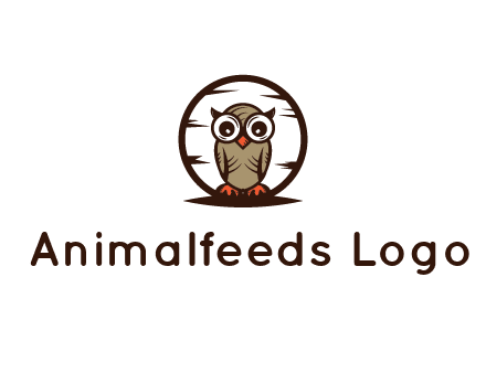 circle behind owl with big eyes