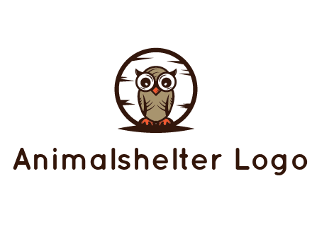circle behind owl with big eyes