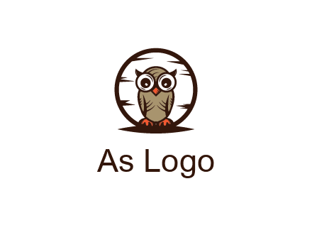 circle behind owl with big eyes