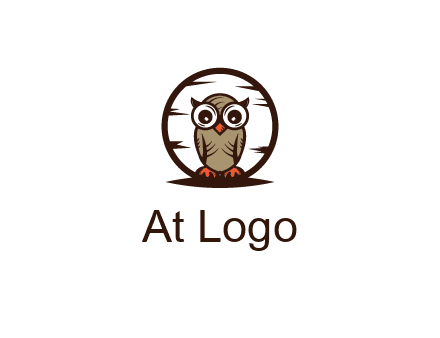 circle behind owl with big eyes