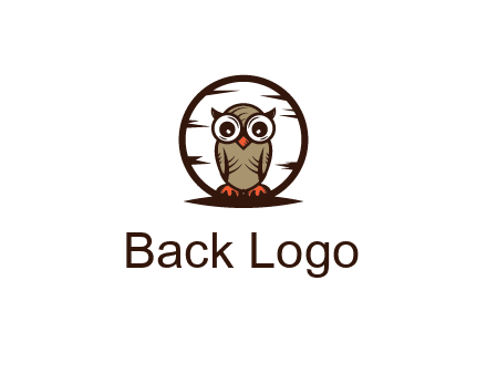 circle behind owl with big eyes