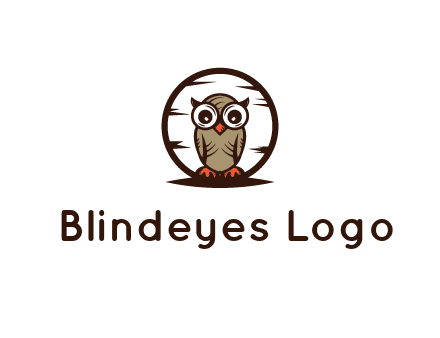 circle behind owl with big eyes