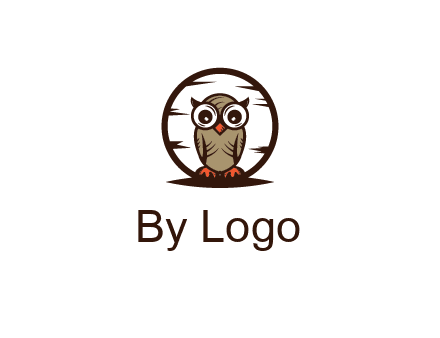 circle behind owl with big eyes